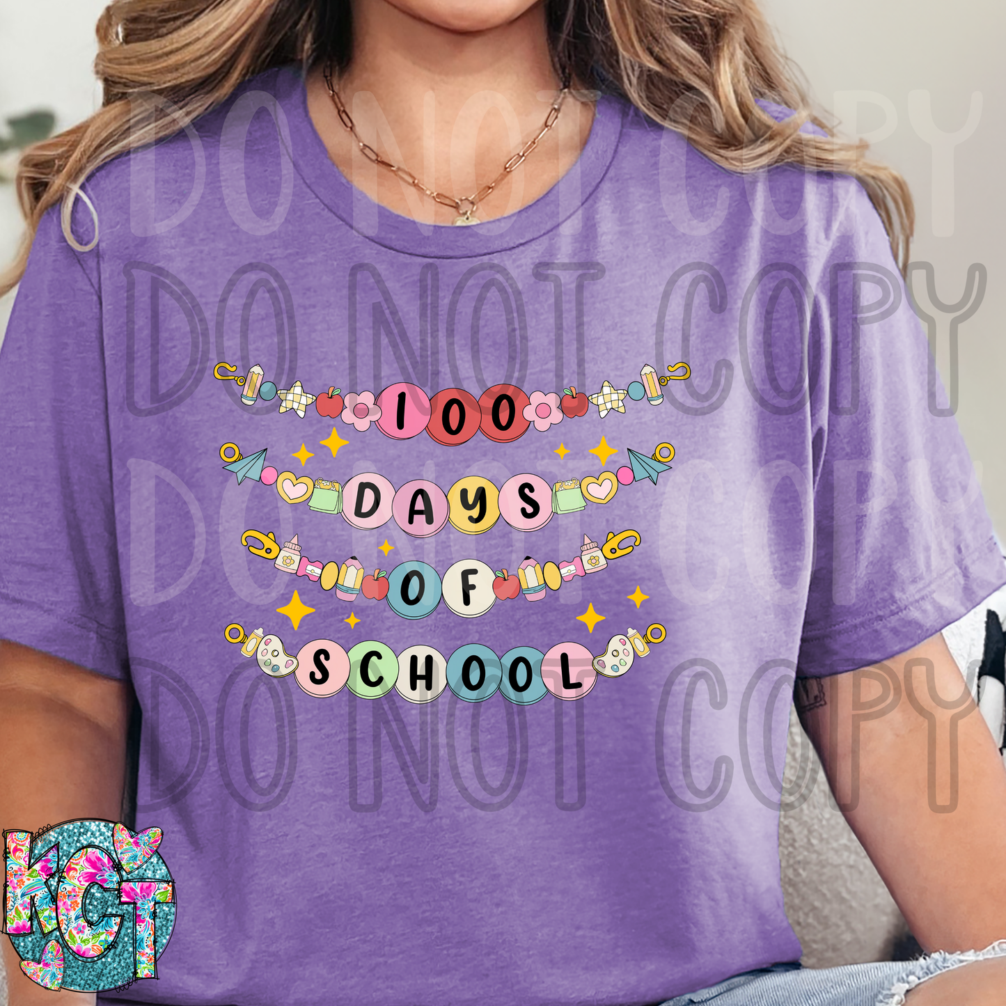 100 days of School Necklace DTF