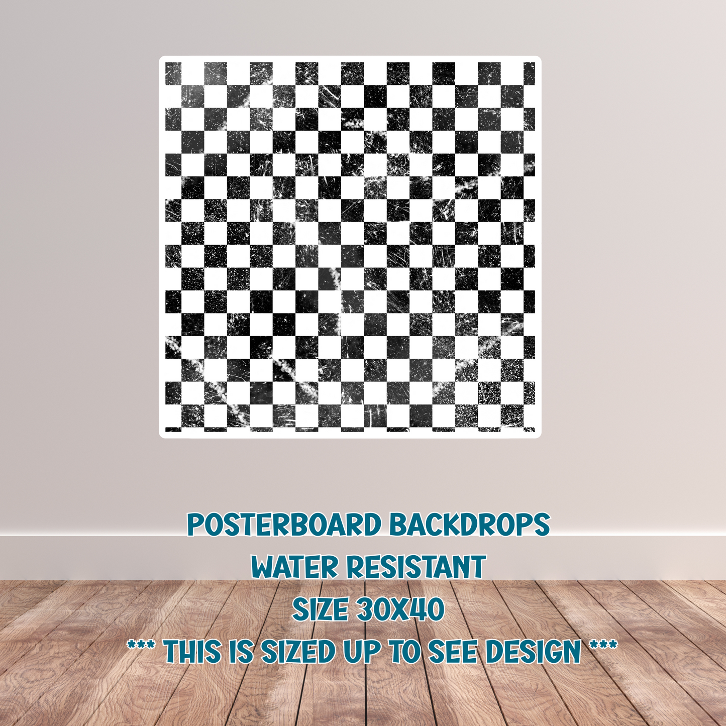 Distressed Black Checkerboard backdrop
