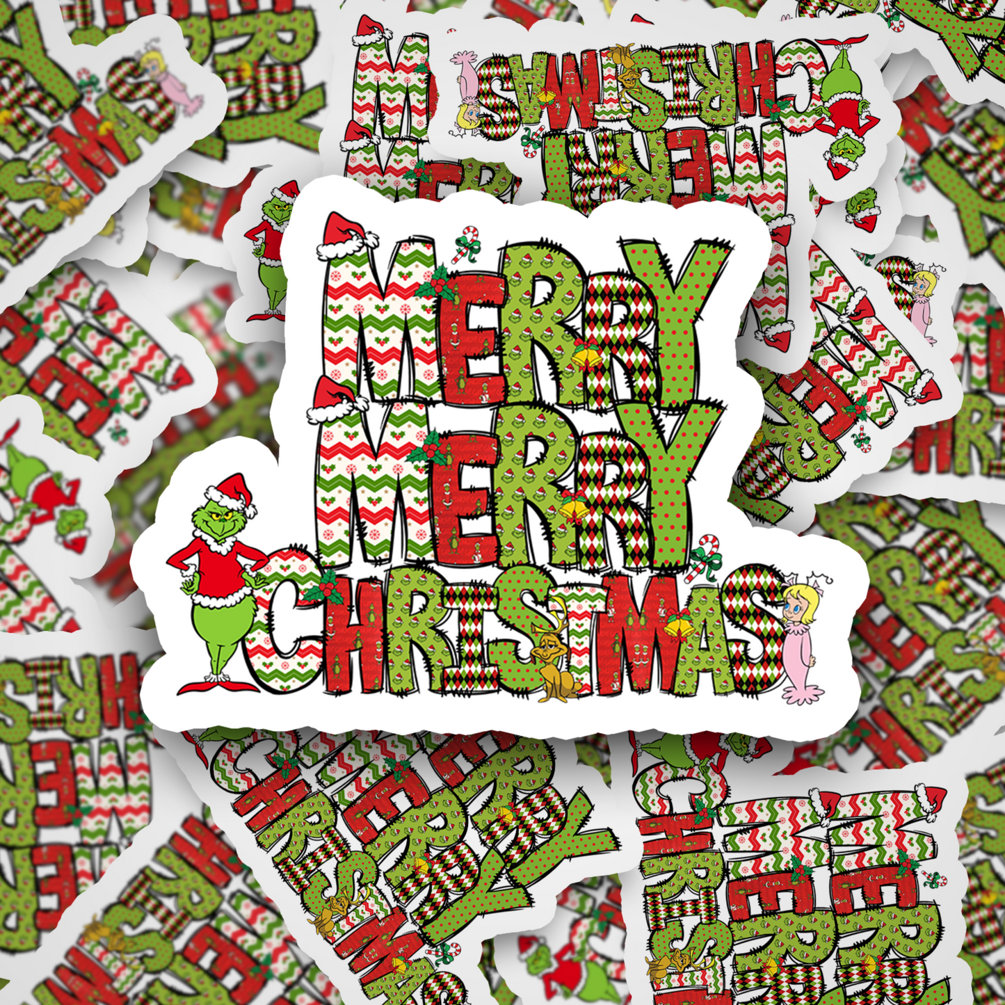 Green Dude Christmas Sticker Set