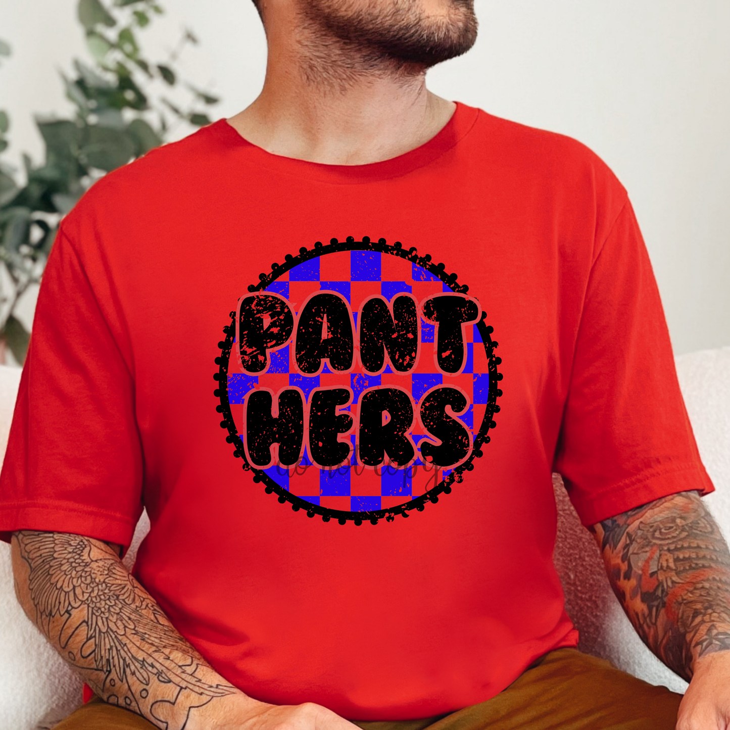 Panthers Blue Checker PNG
