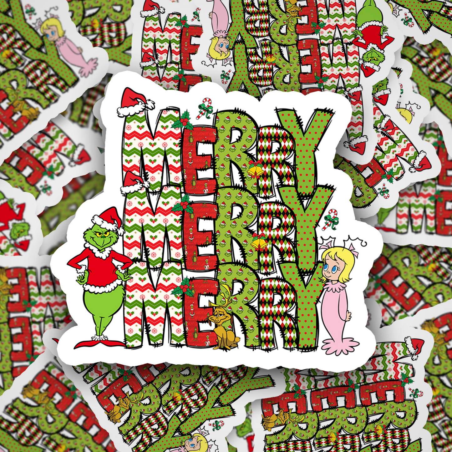 Green Dude Christmas Sticker Set