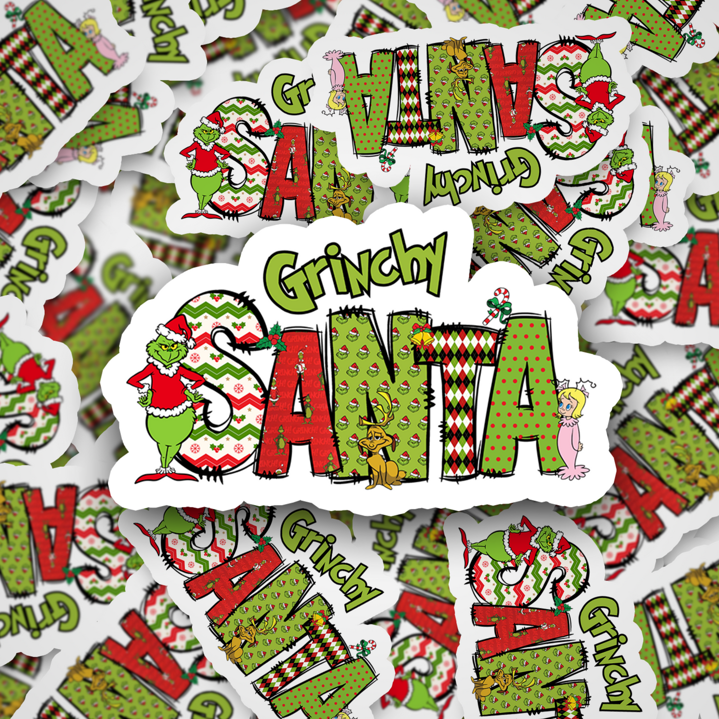 Green Dude Christmas Sticker Set