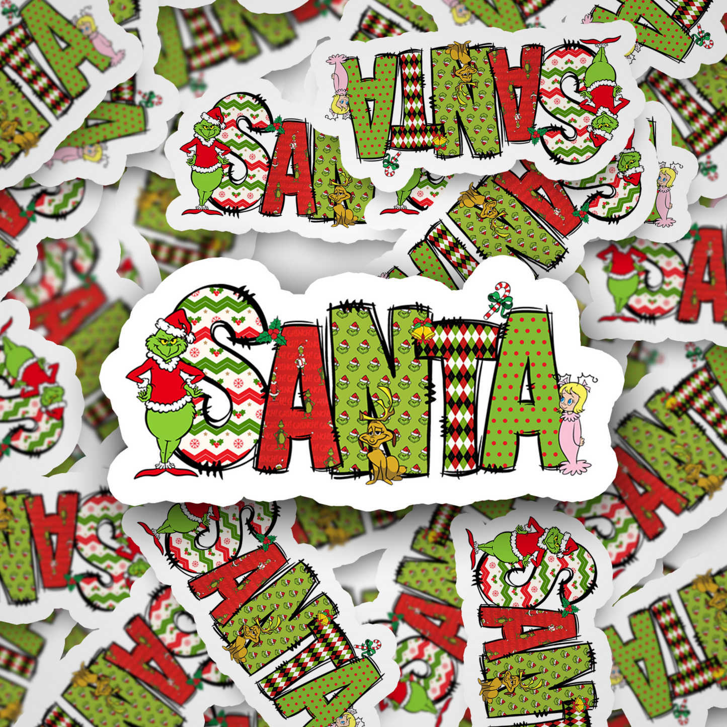Green Dude Christmas Sticker Set