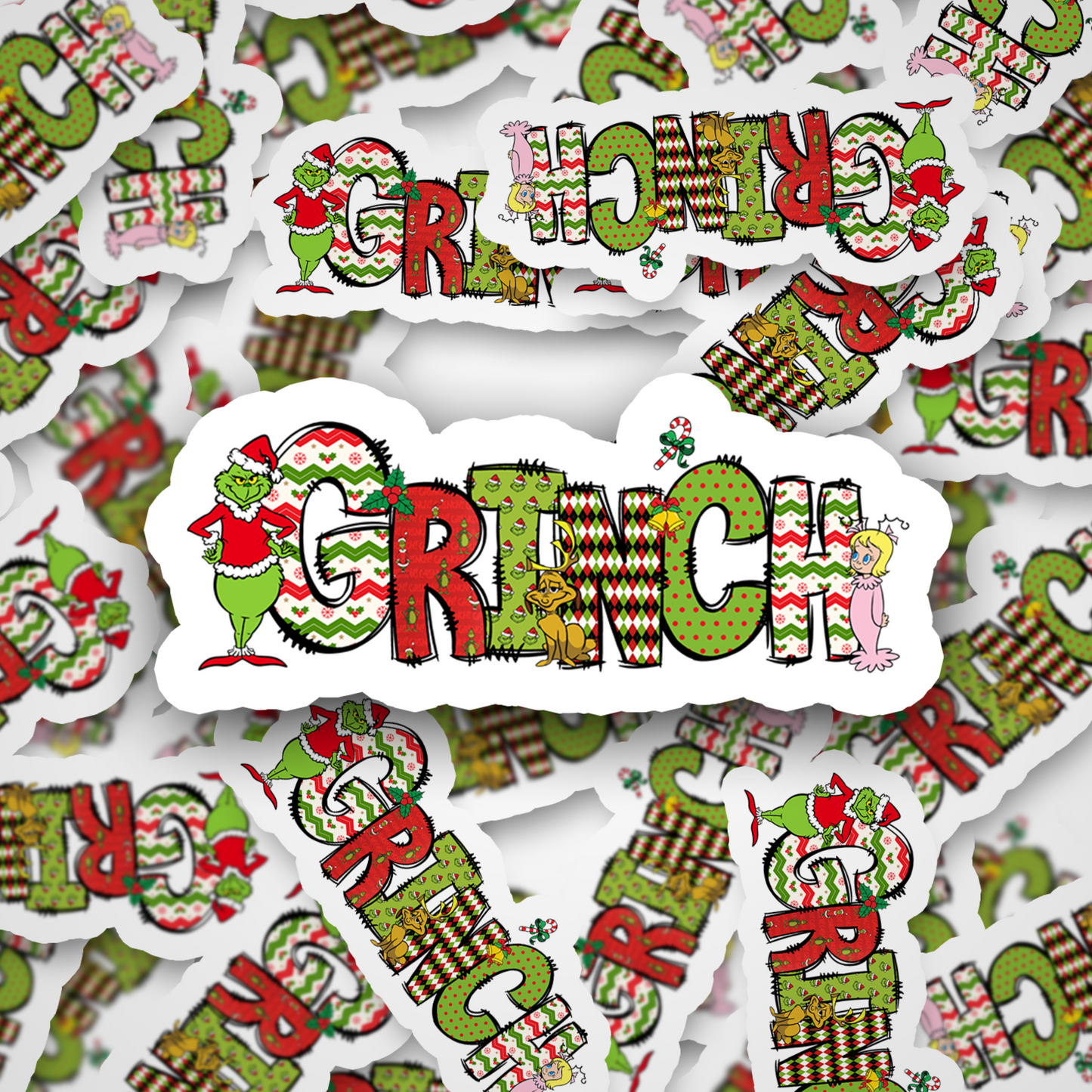 Green Dude Christmas Sticker Set