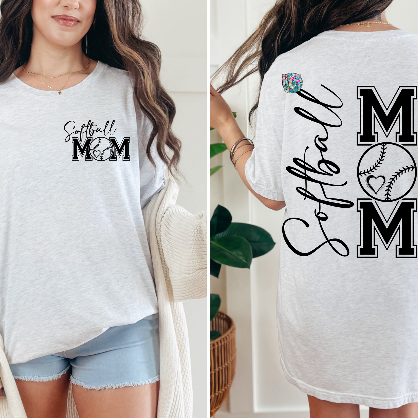 Softball Mom DTF with pocket front print