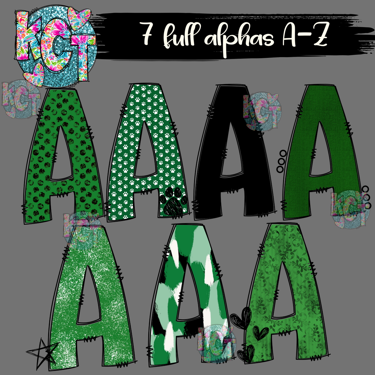 Green Mascot Doodle alpha