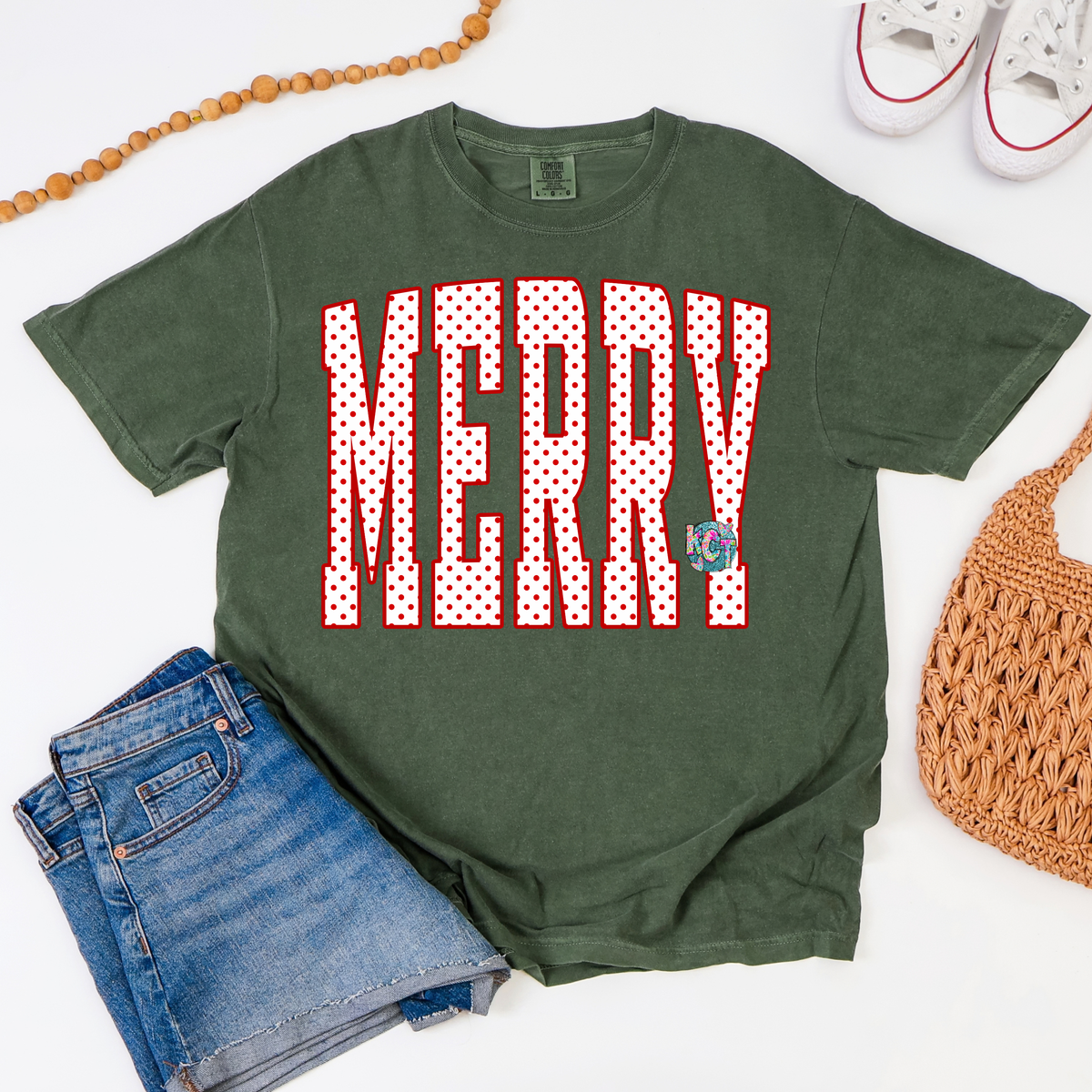 Merry polka dot DTF