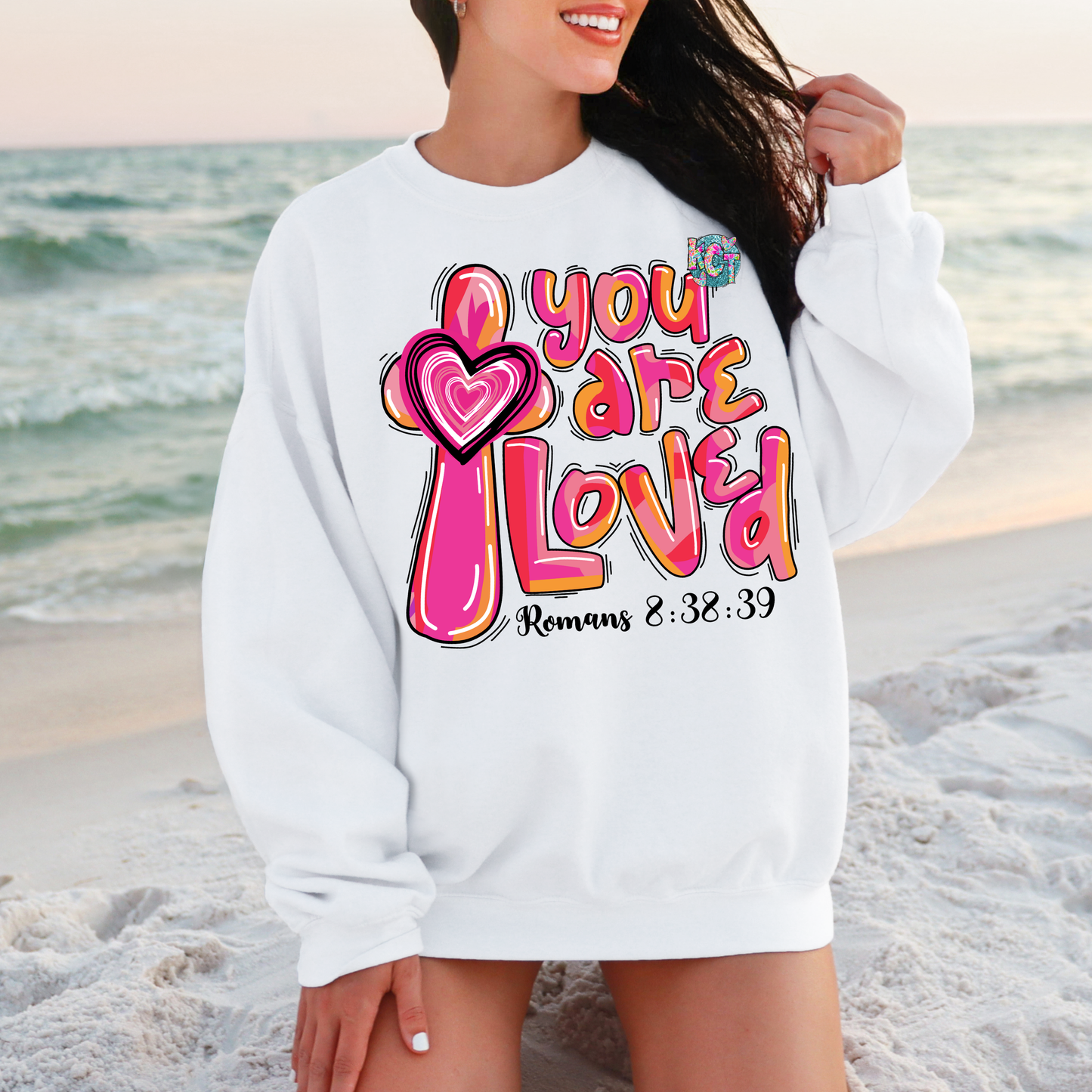 You are Loved Pink Cross DTF
