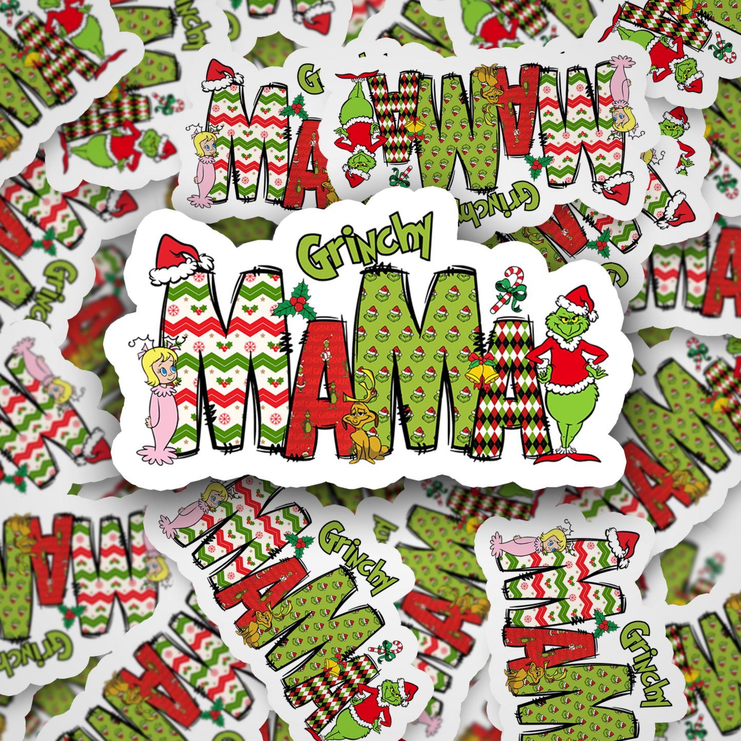 Green Dude Christmas Sticker Set