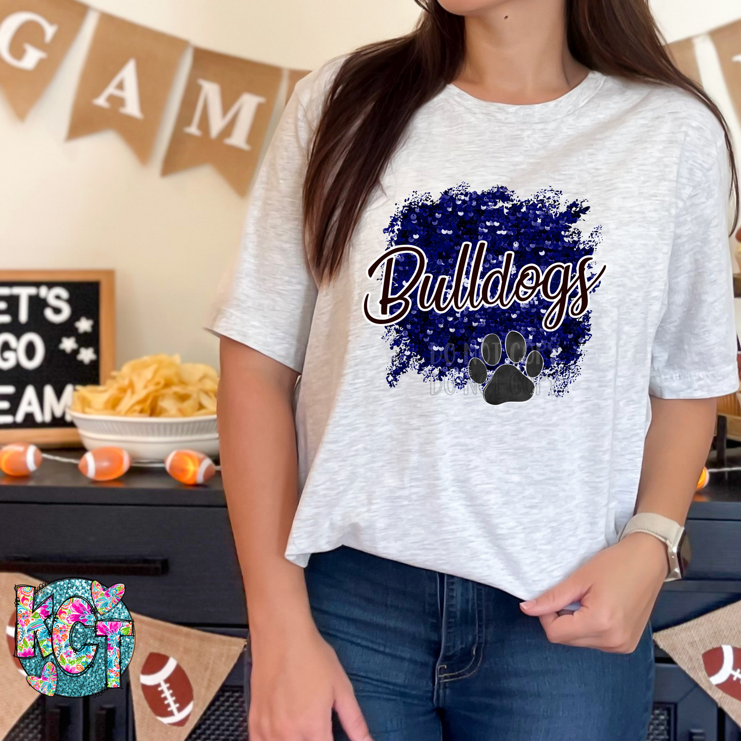 Bulldogs Sequin Blue PNG