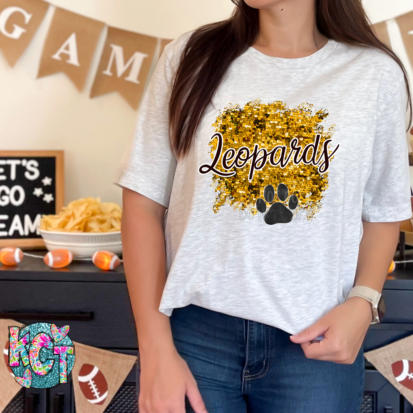 Leopards Sequin Gold PNG