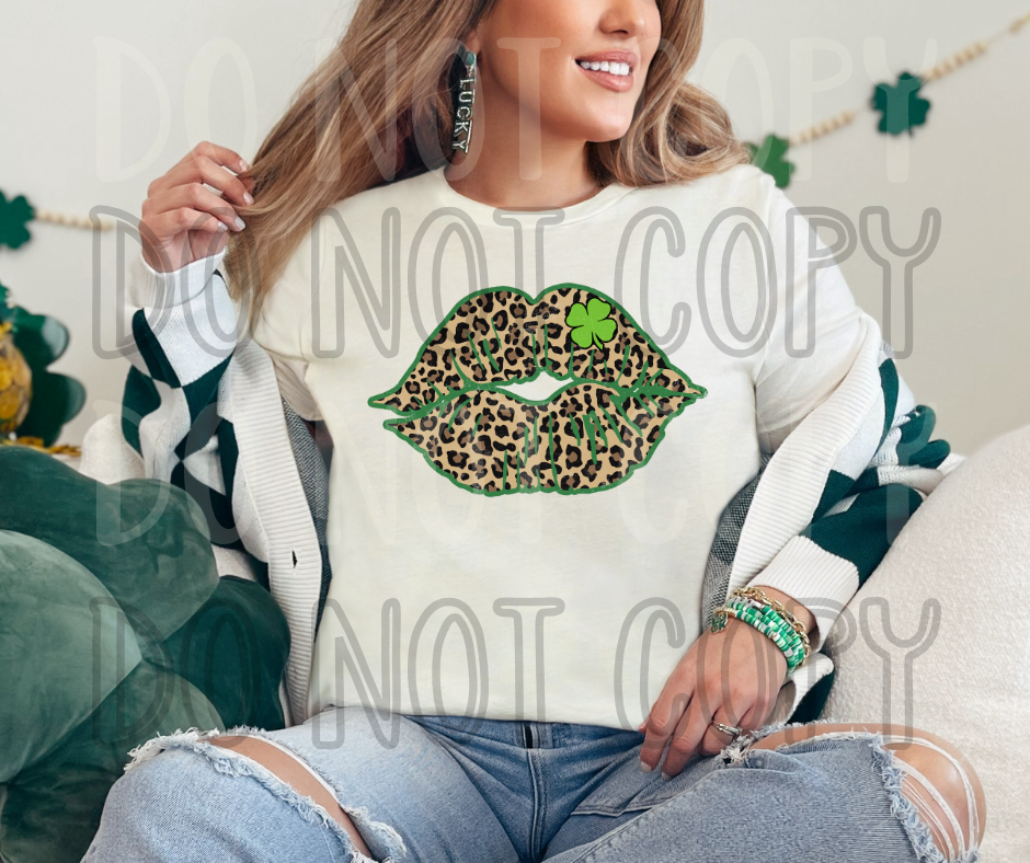 St. Patrick's day leopard lips Dtf