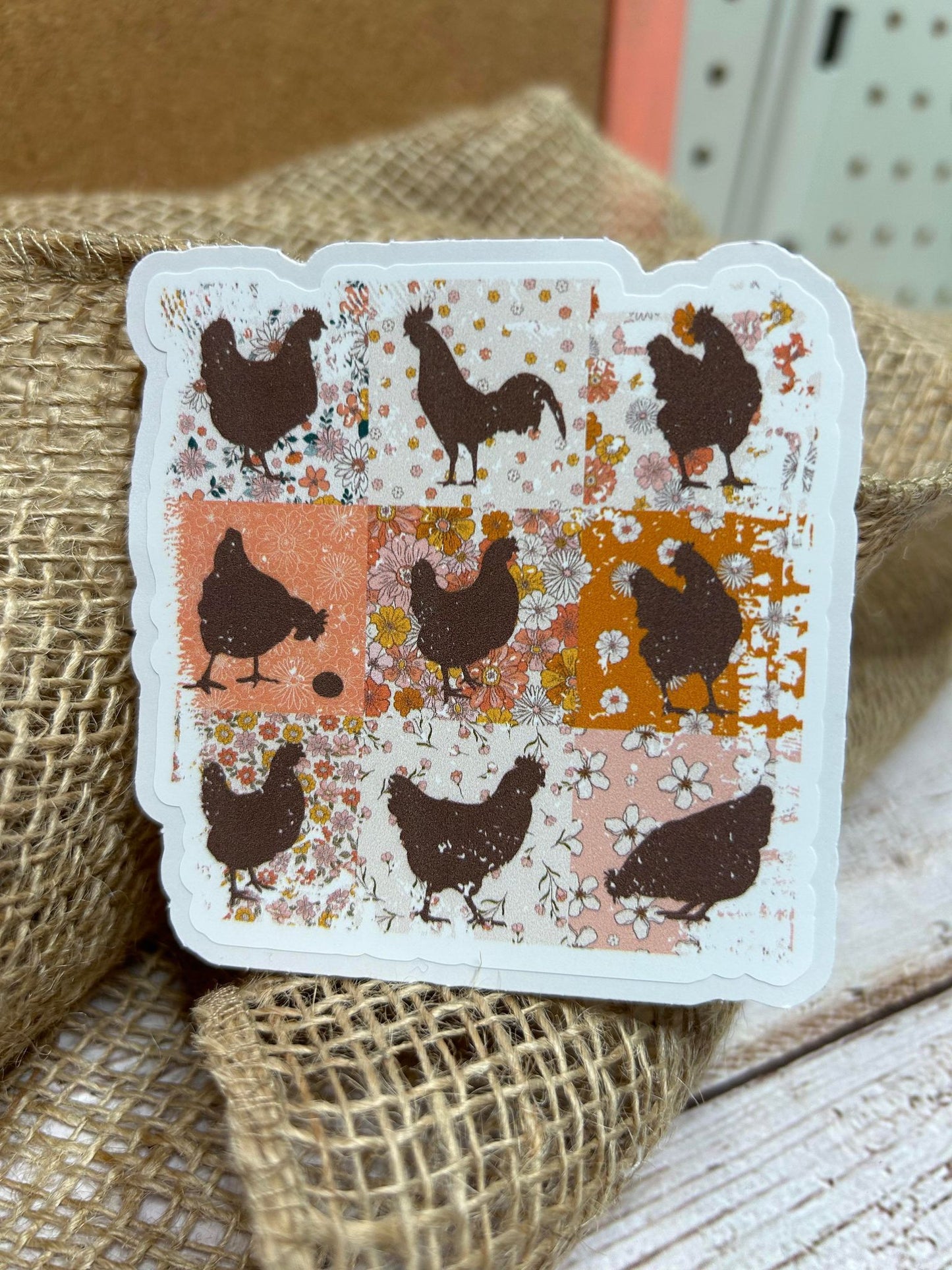 A34 Chicken Floral Background DC