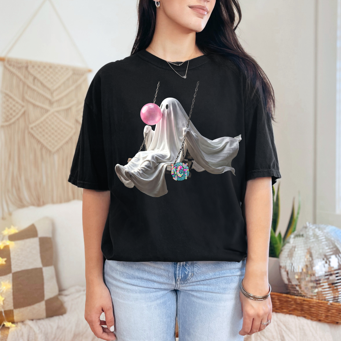 Ghost Swinging with bubblegum DTF
