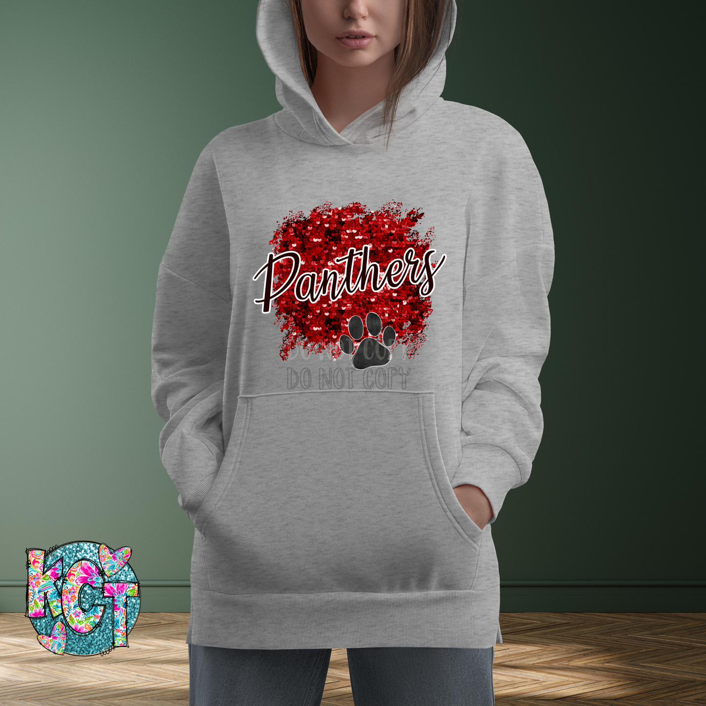 Panthers Red Sequin PNG