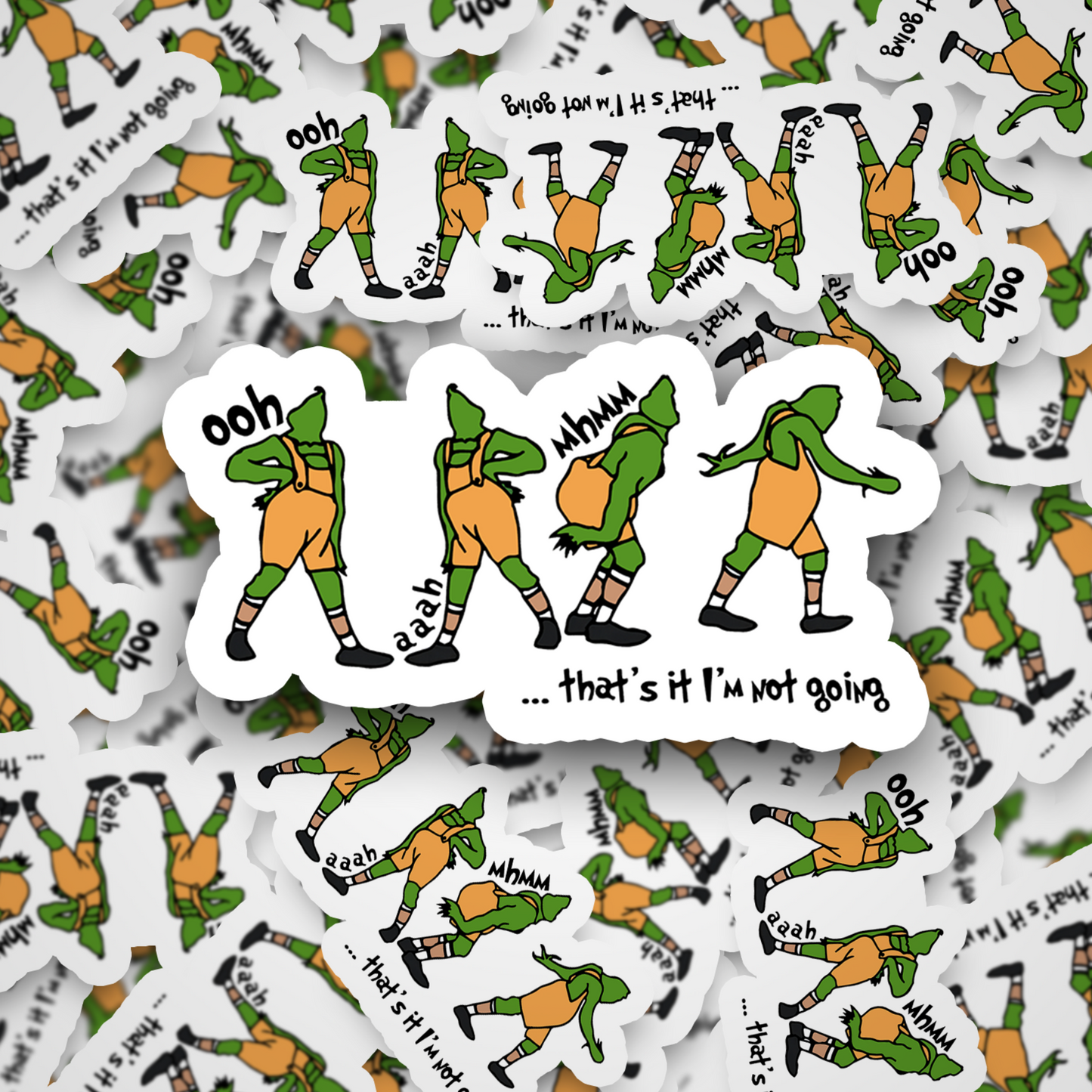 Green Dude Christmas Sticker Set