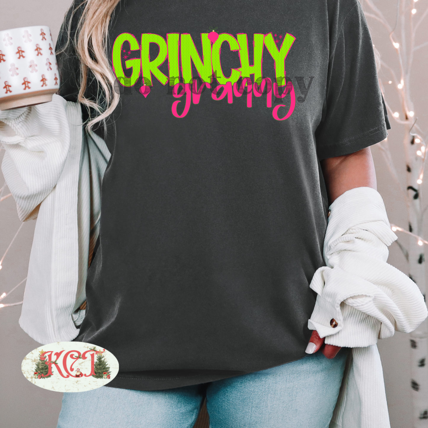 Grinchy Granny Green Knit png