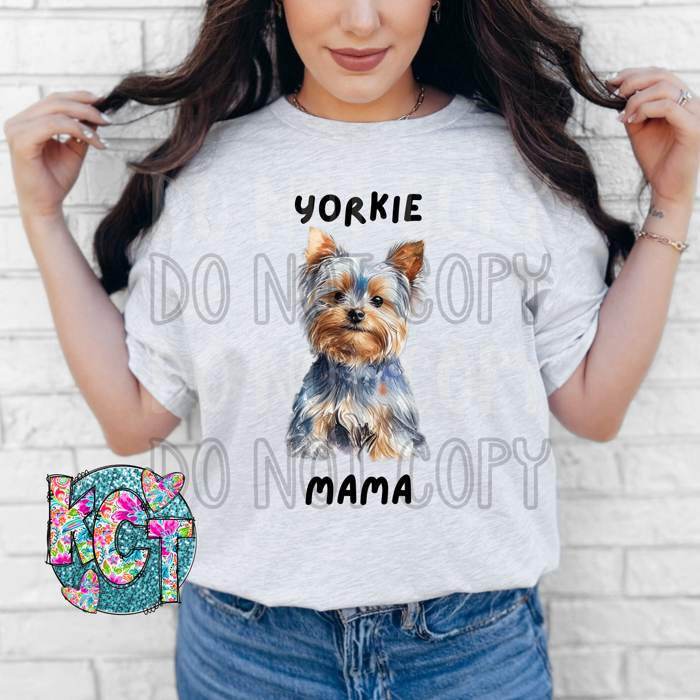 Yorkie Mama Silver DTF