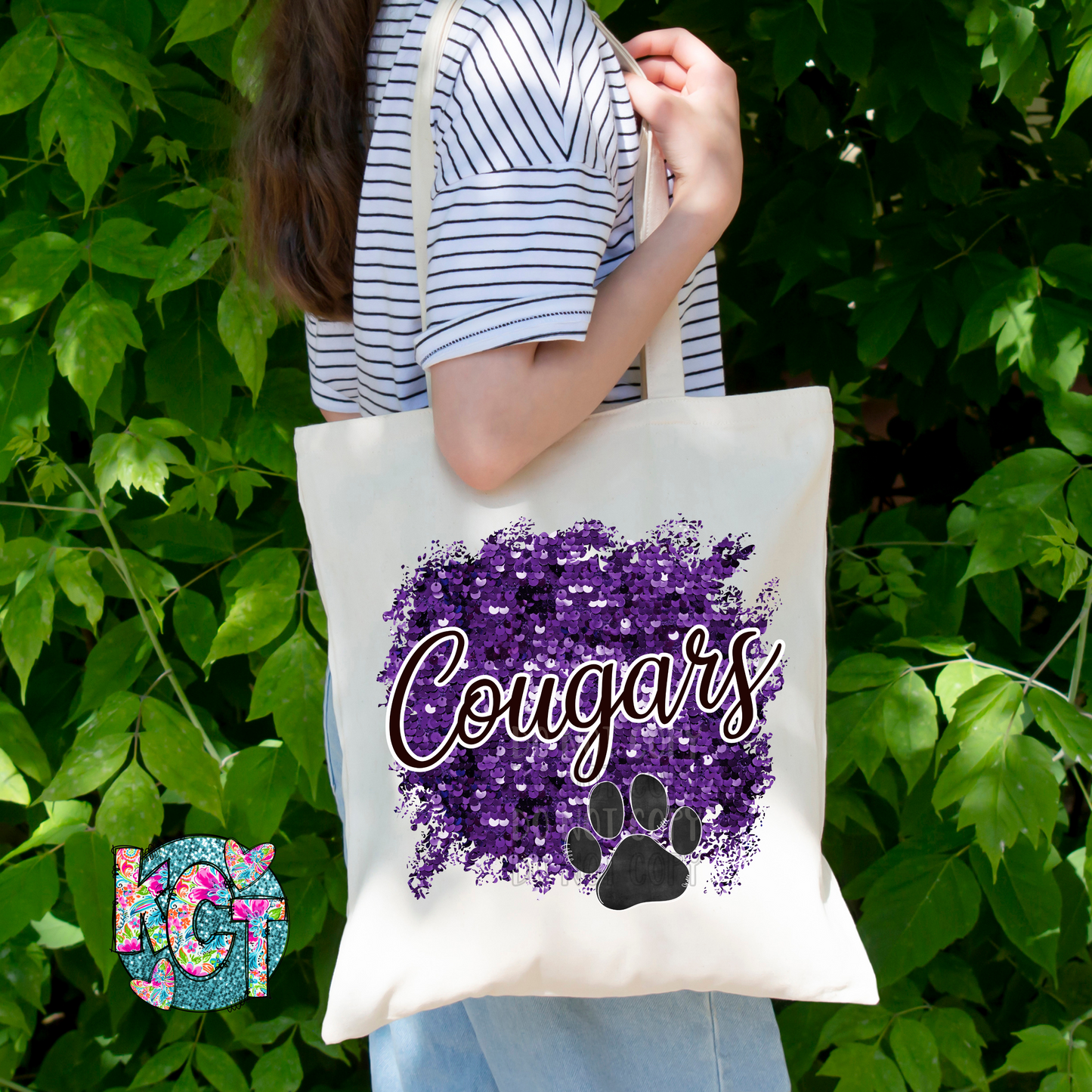 Cougars Sequin Purple PNG