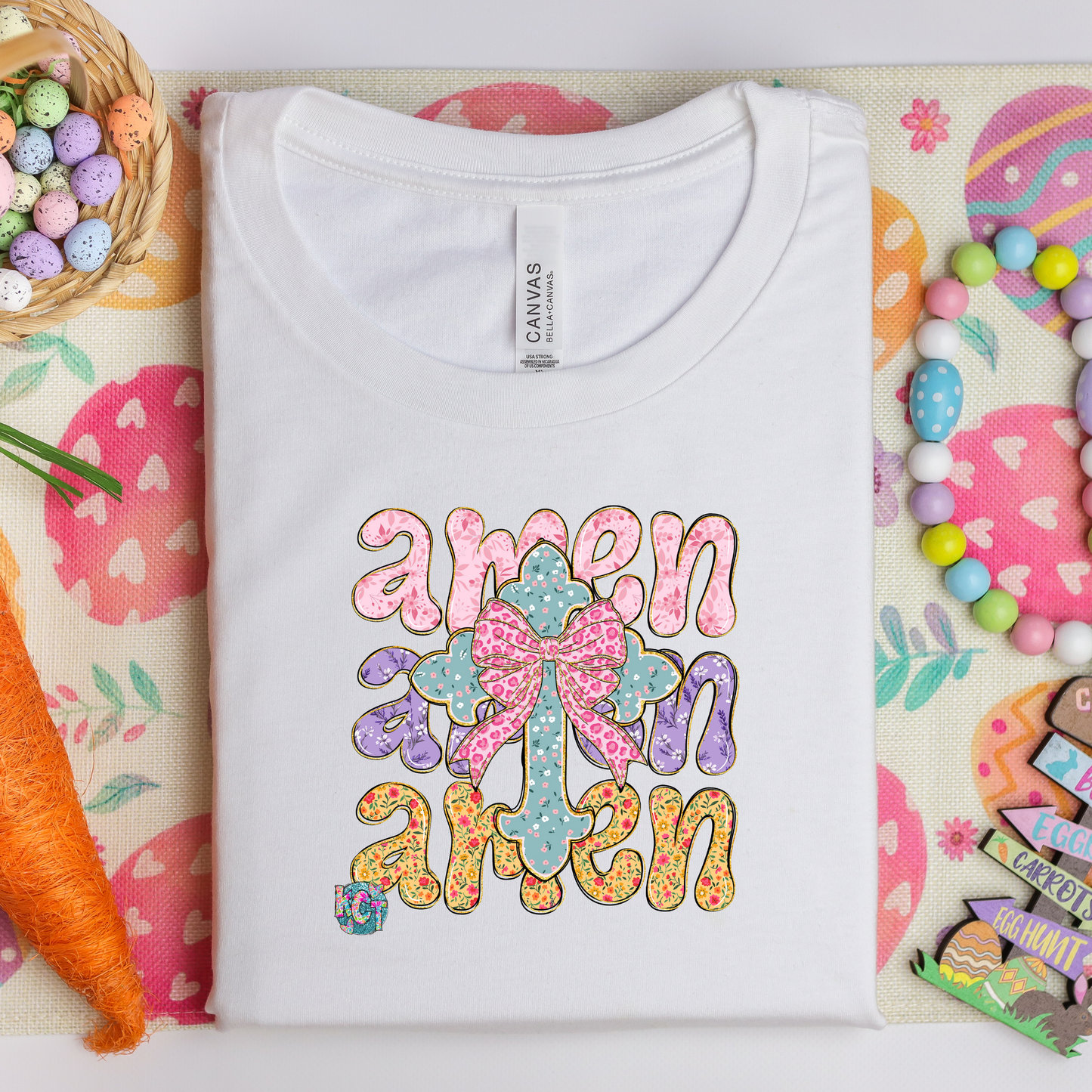 Pastel Amen with cross DTF