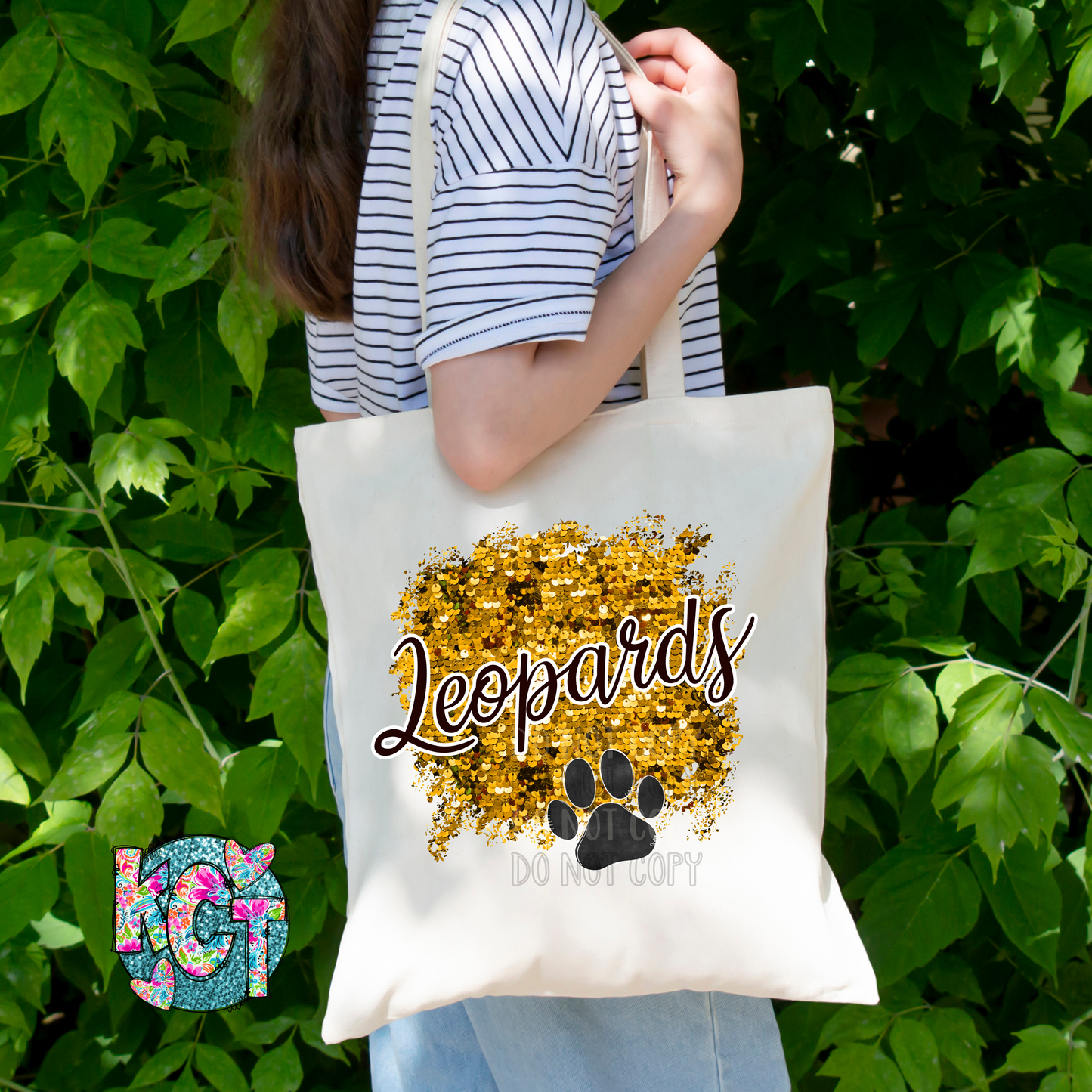 Leopards Sequin Gold PNG