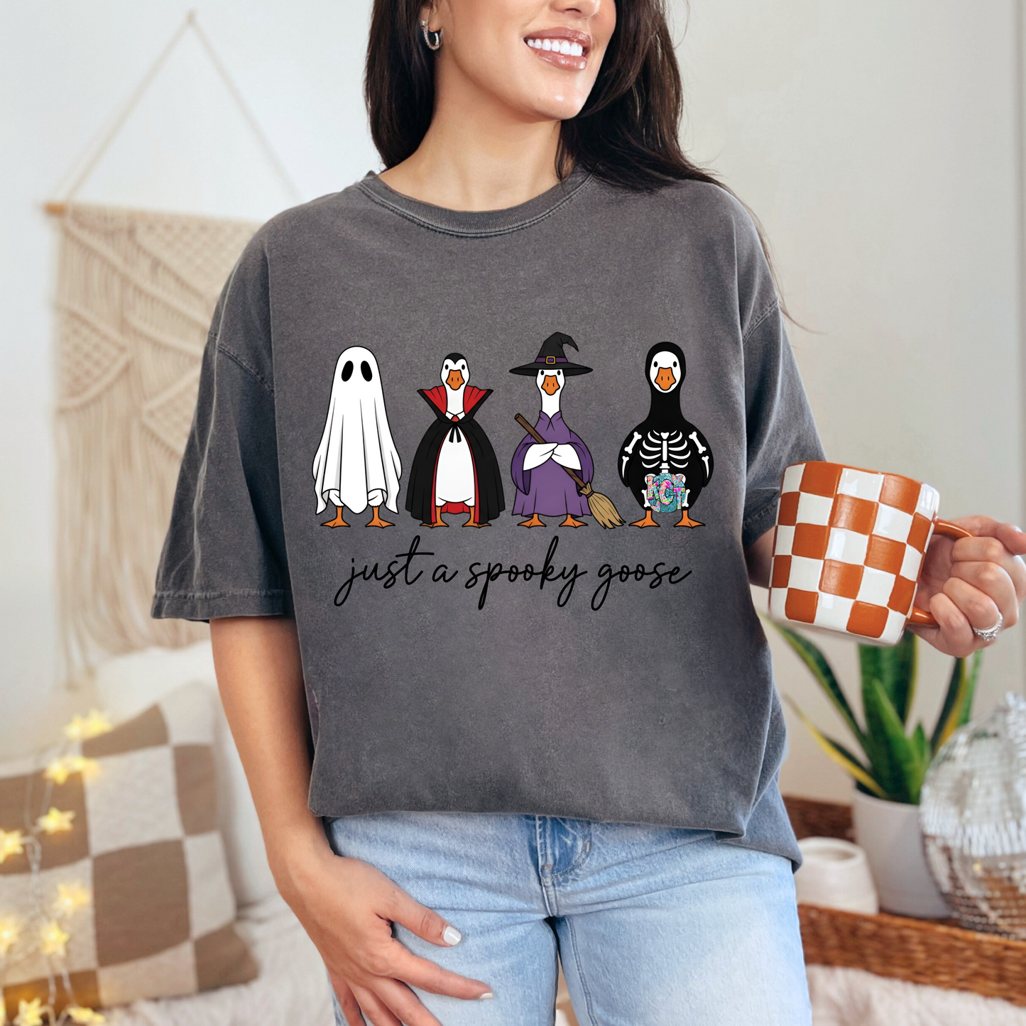 Spooky Goose with costumes DTF