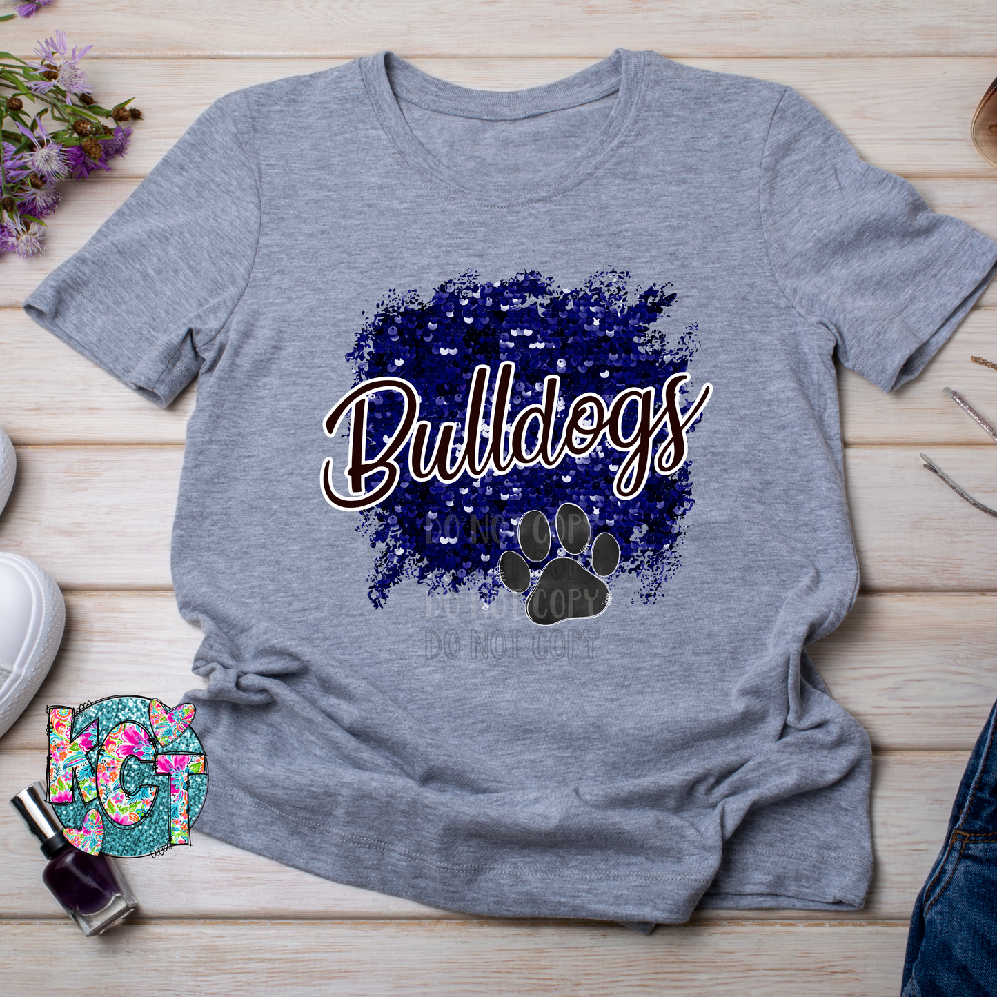 Bulldogs Sequin Blue PNG