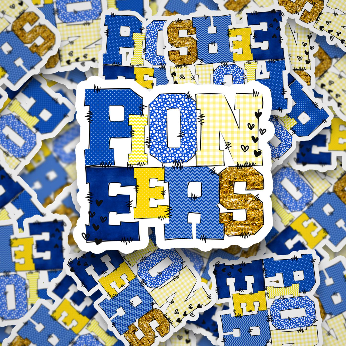 Pioneers Doodle Blue and yellow DC
