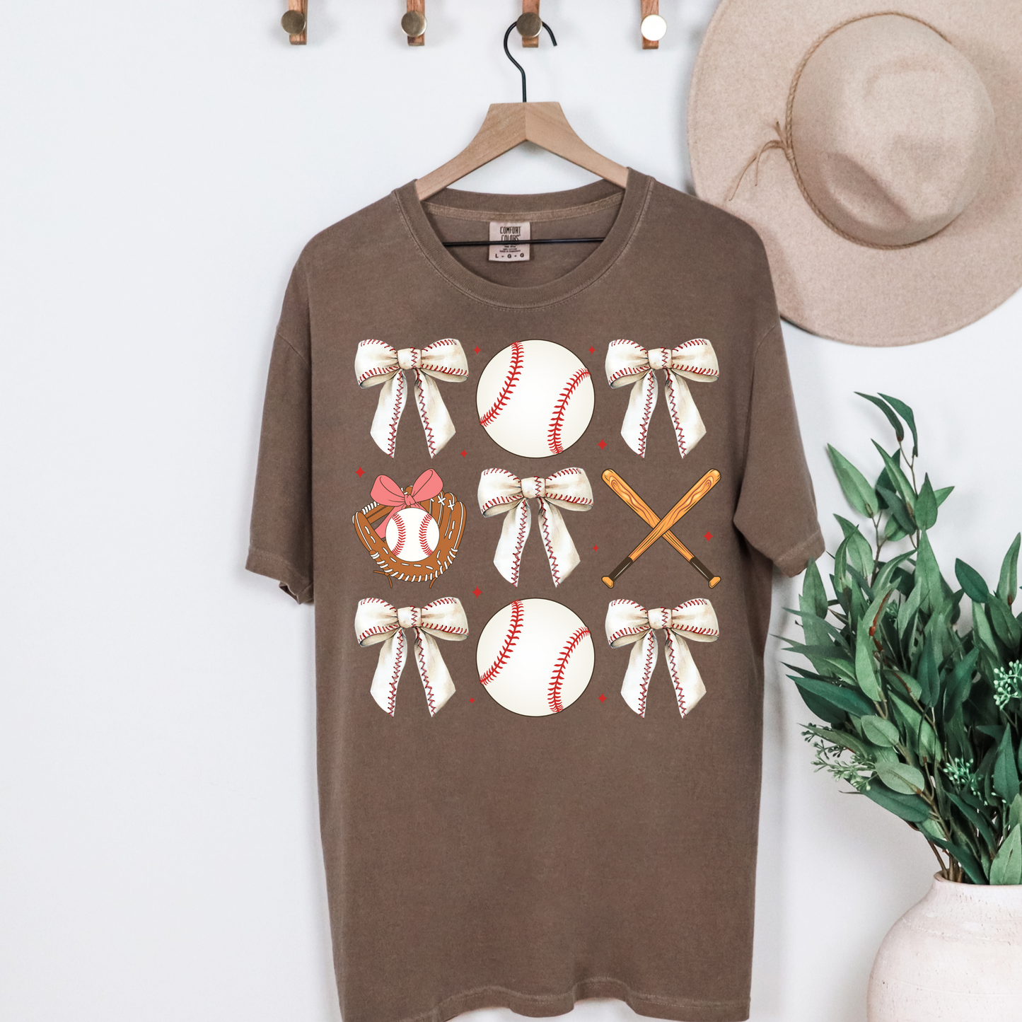Baseball White Bow Coquette DTF