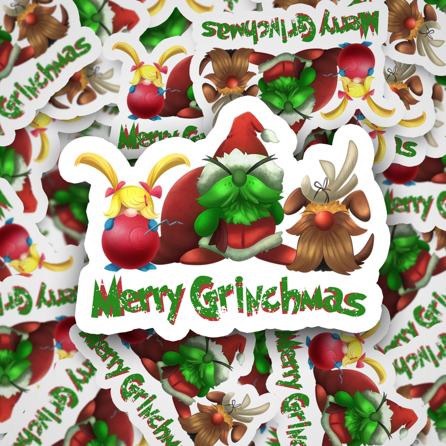 Green Dude Christmas Sticker Set