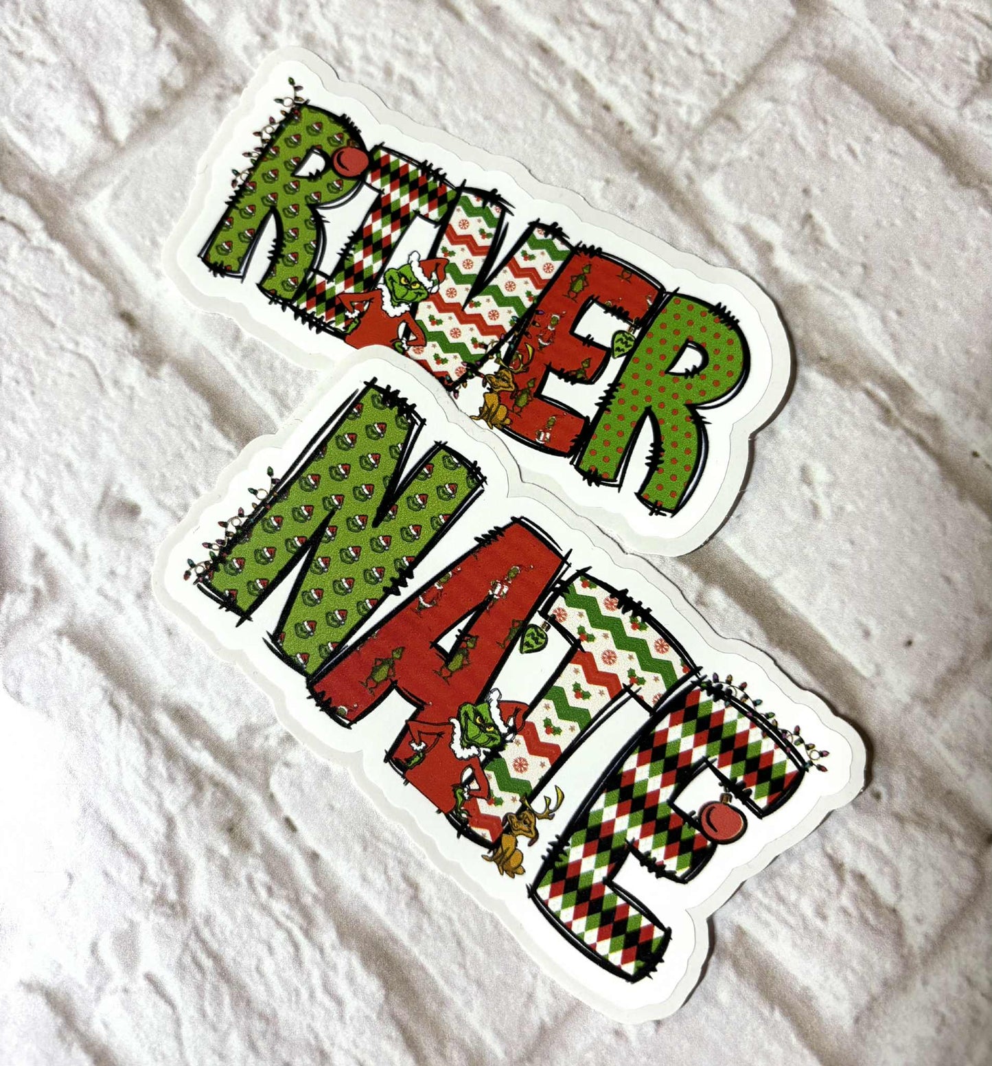 Custom Christmas Name Stickers