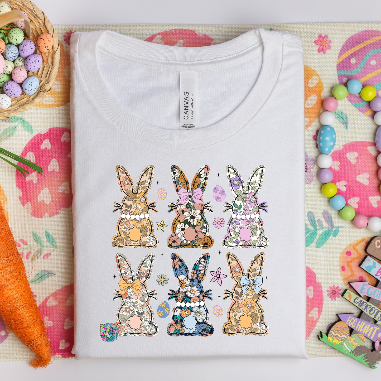 Floral Bunny bunch DTF