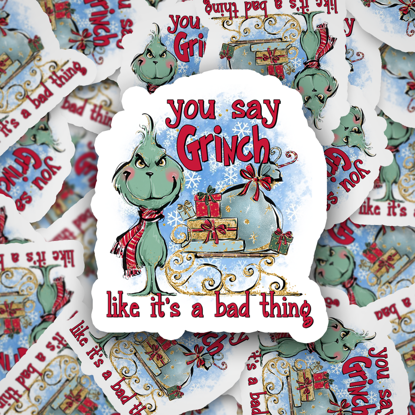 Green Dude Christmas Sticker Set