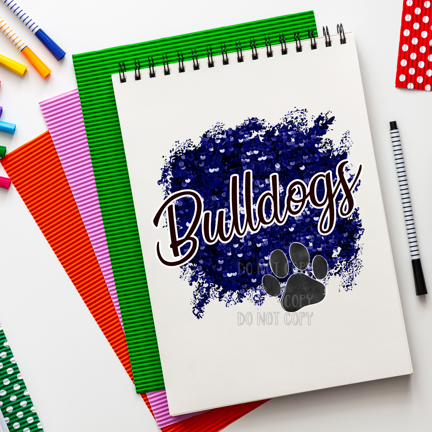 Bulldogs Sequin Blue PNG