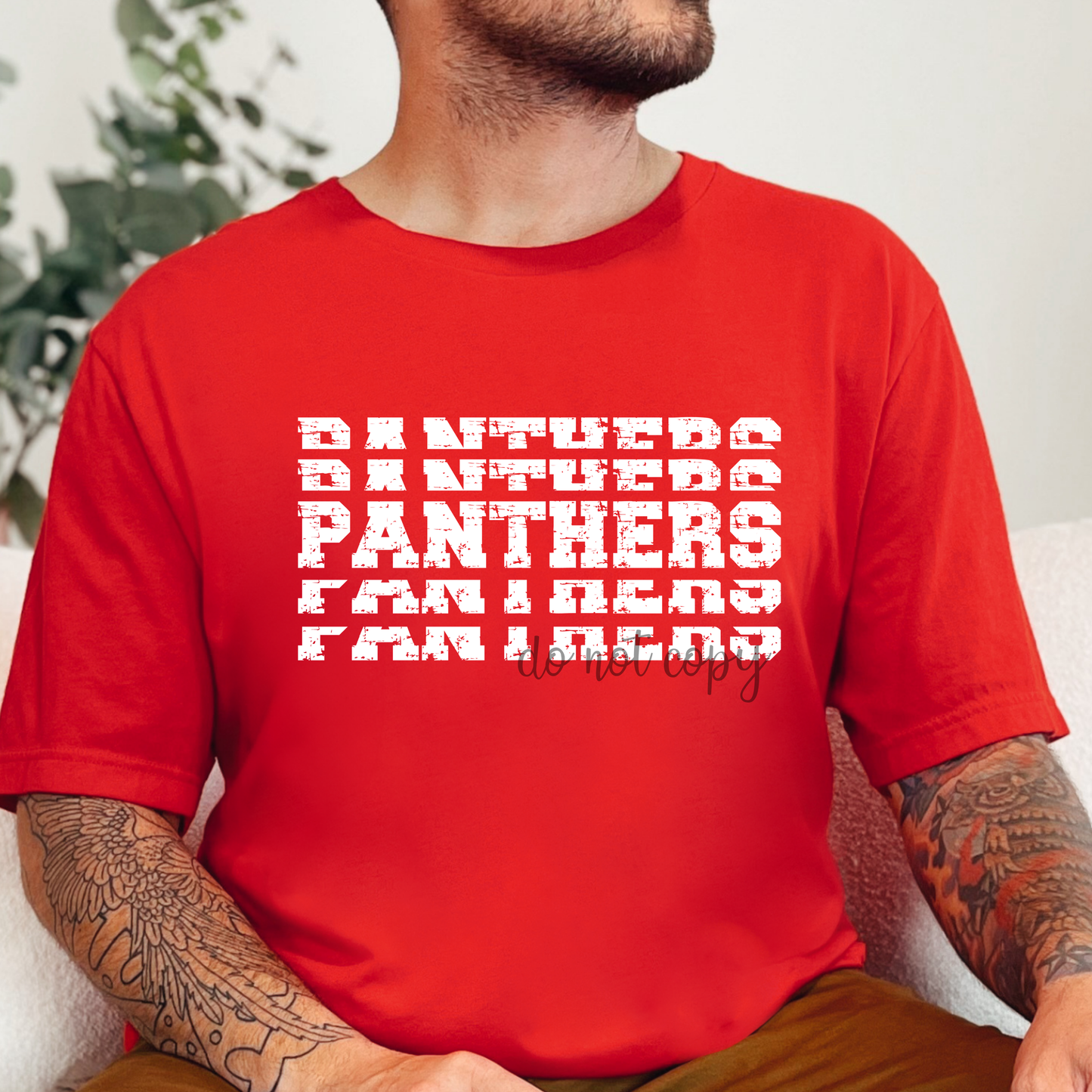 Panthers Mascot Stacked White PNG