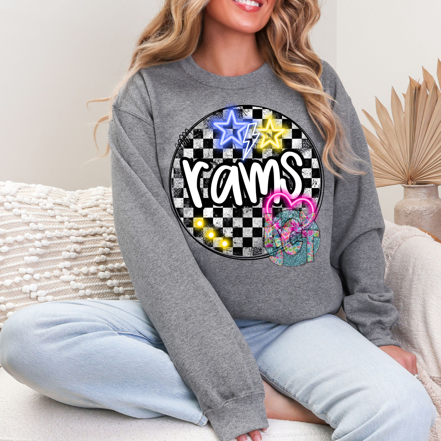 RAMS NEON LIGHTS DTF