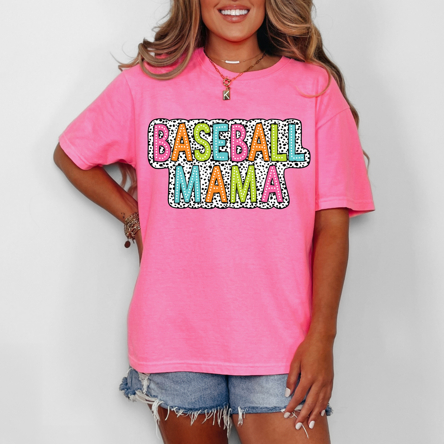 Baseball Mama Bright with Dots DTF
