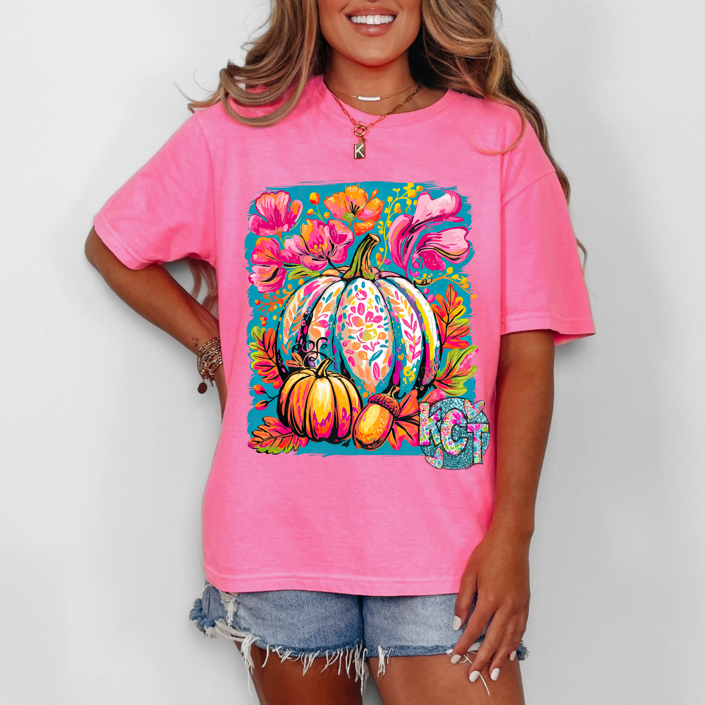 Colorful pumpkin DTF