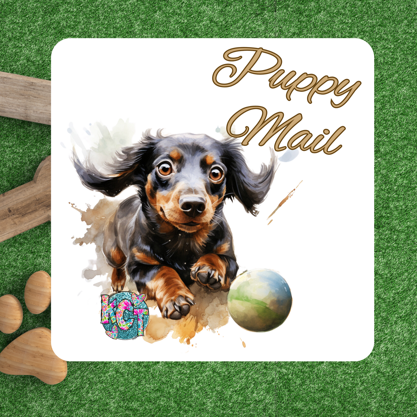 Puppy Mail Dachshund with ball