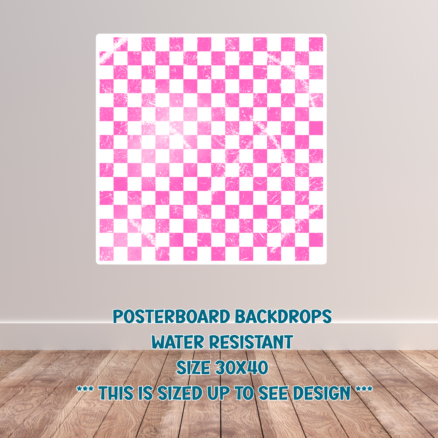 Distressed Pink Checkerboard backdrop