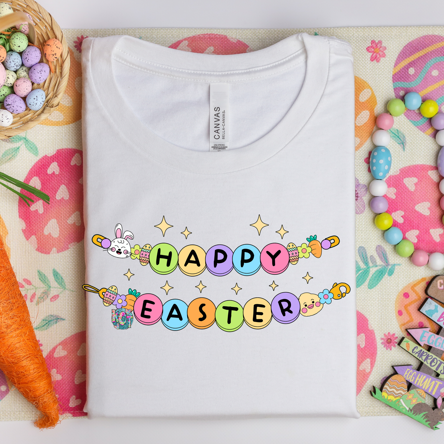 Happy Easter Charm Bracelet DTF