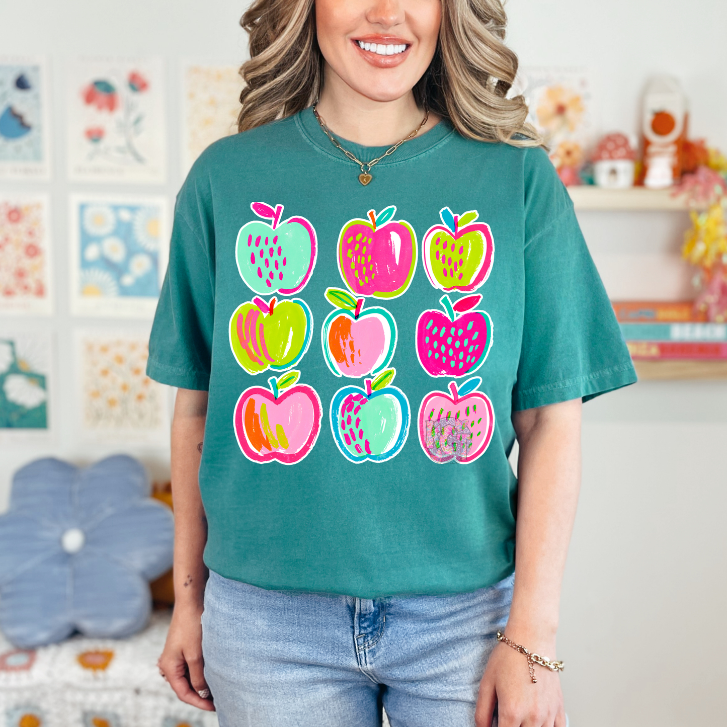 colorful apples DTF