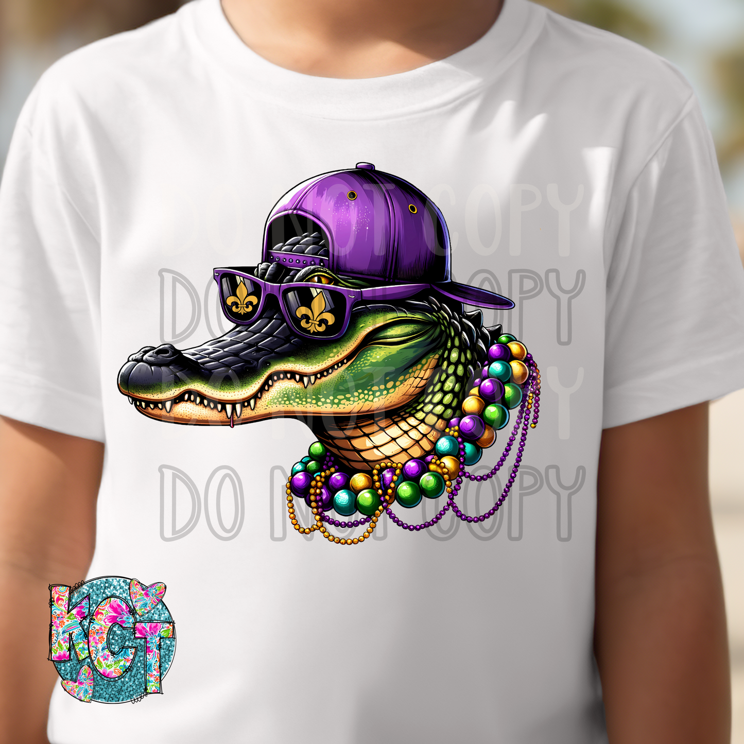 Mardi Gras Gator DTF