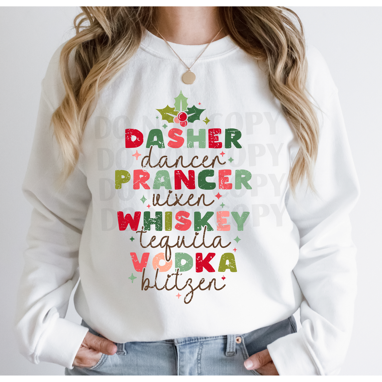 Whiskey, Tequila, Vodka, Blitzen DTF