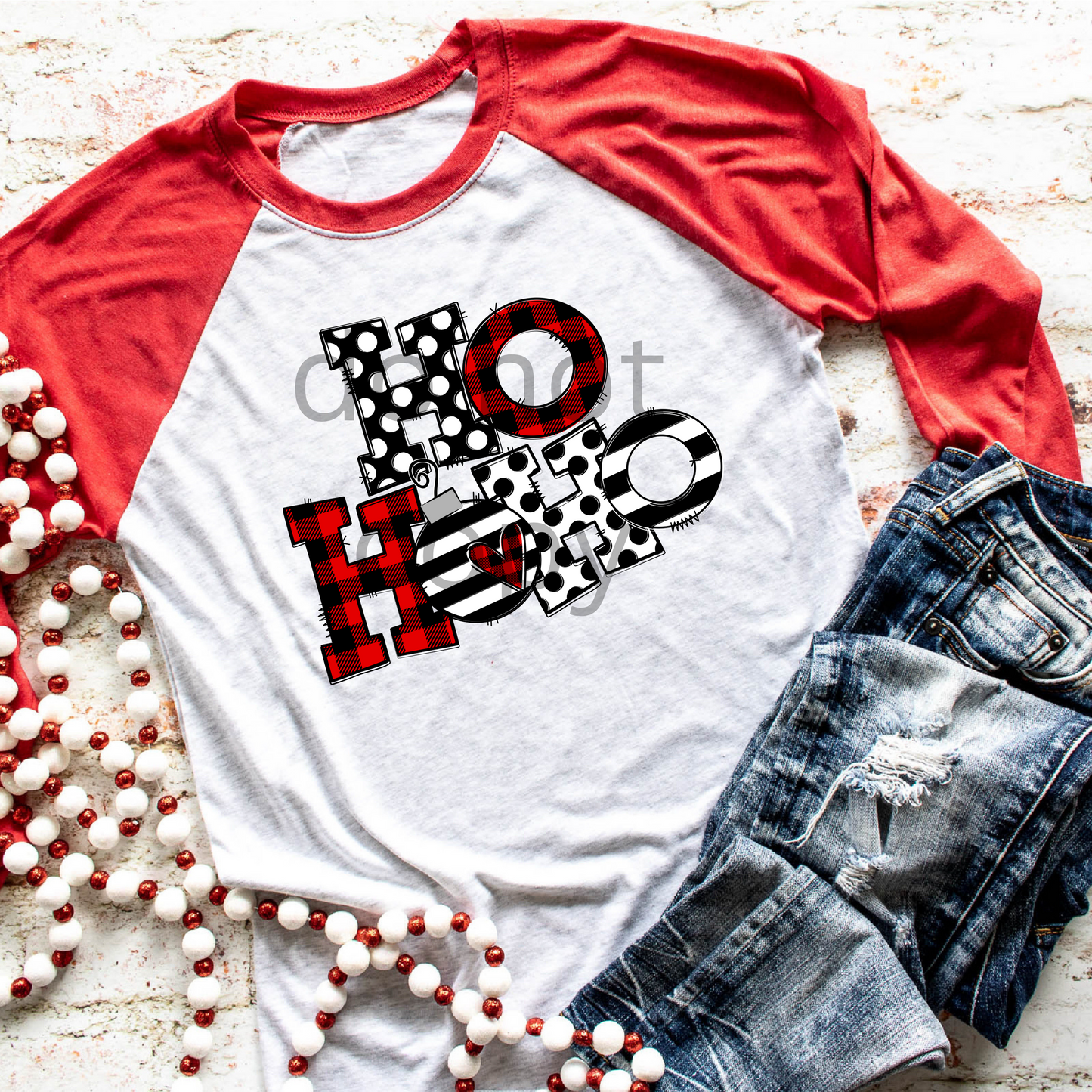 Ho Ho Ho (Black & White) DTF