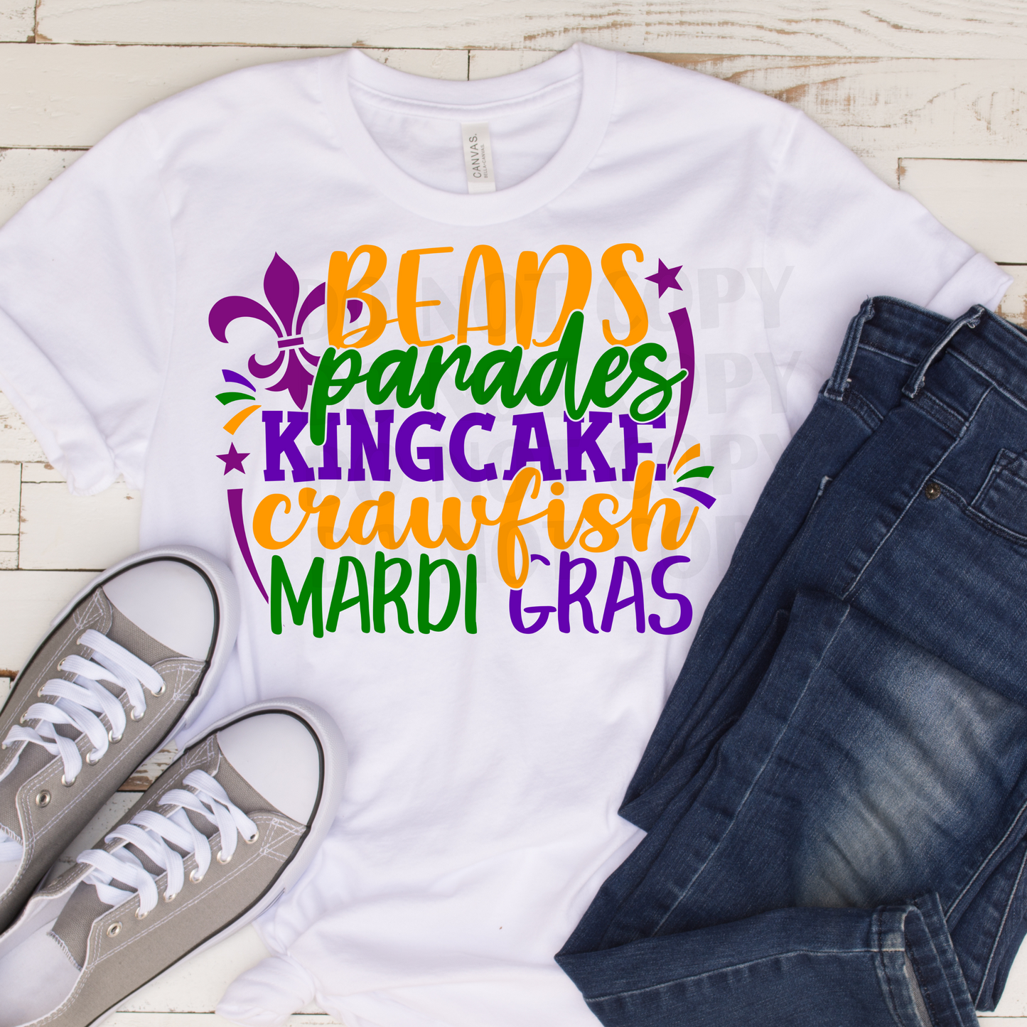 Beads Parades King Cakes Crawfish Mardi Gras DTF