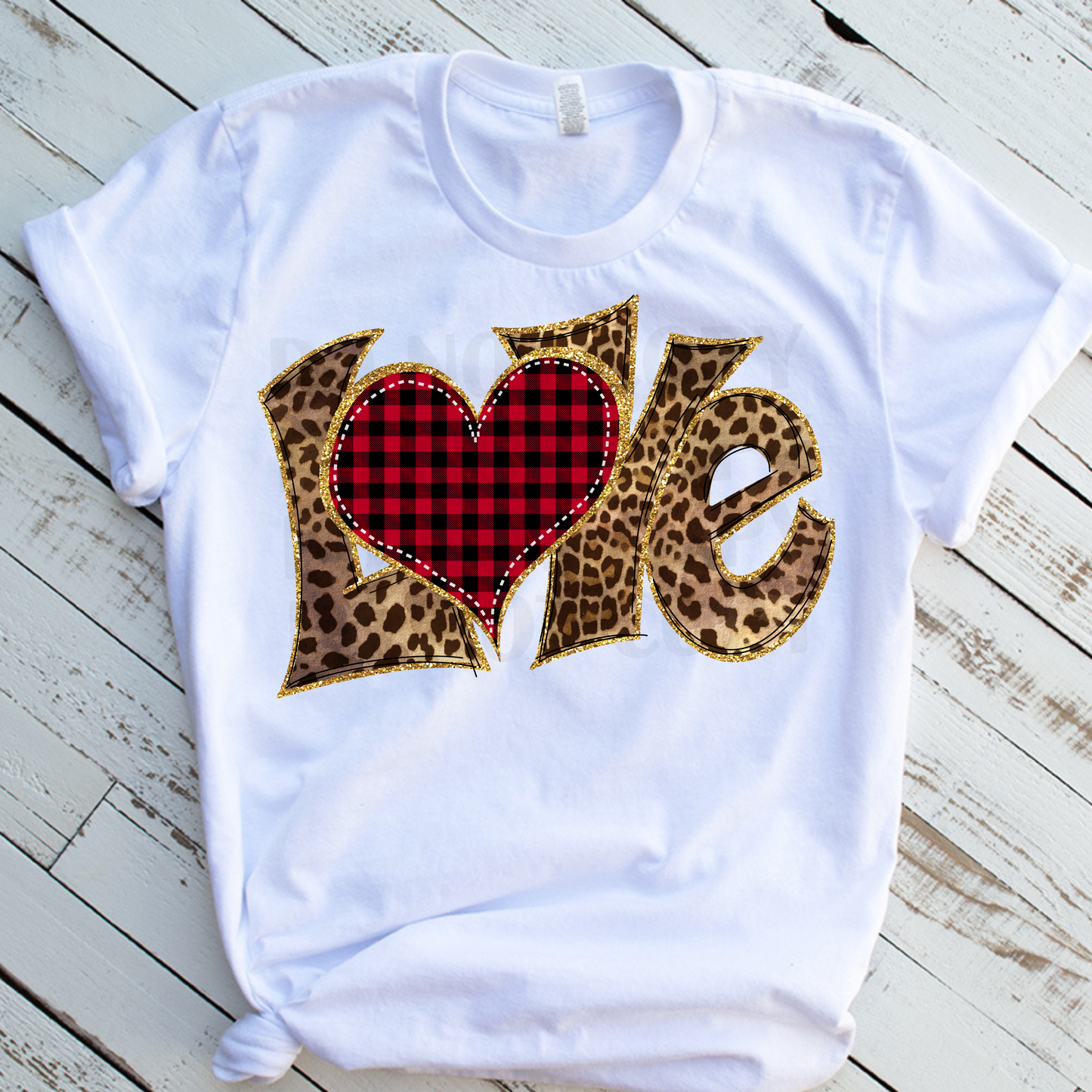 Love (Leopard and Buffalo Plaid) DTF