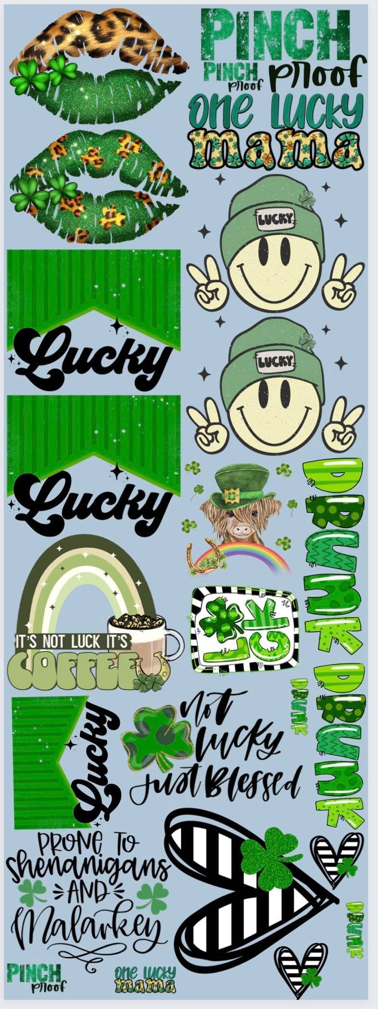 St. Patrick's Day Pre Loaded Gang Sheet