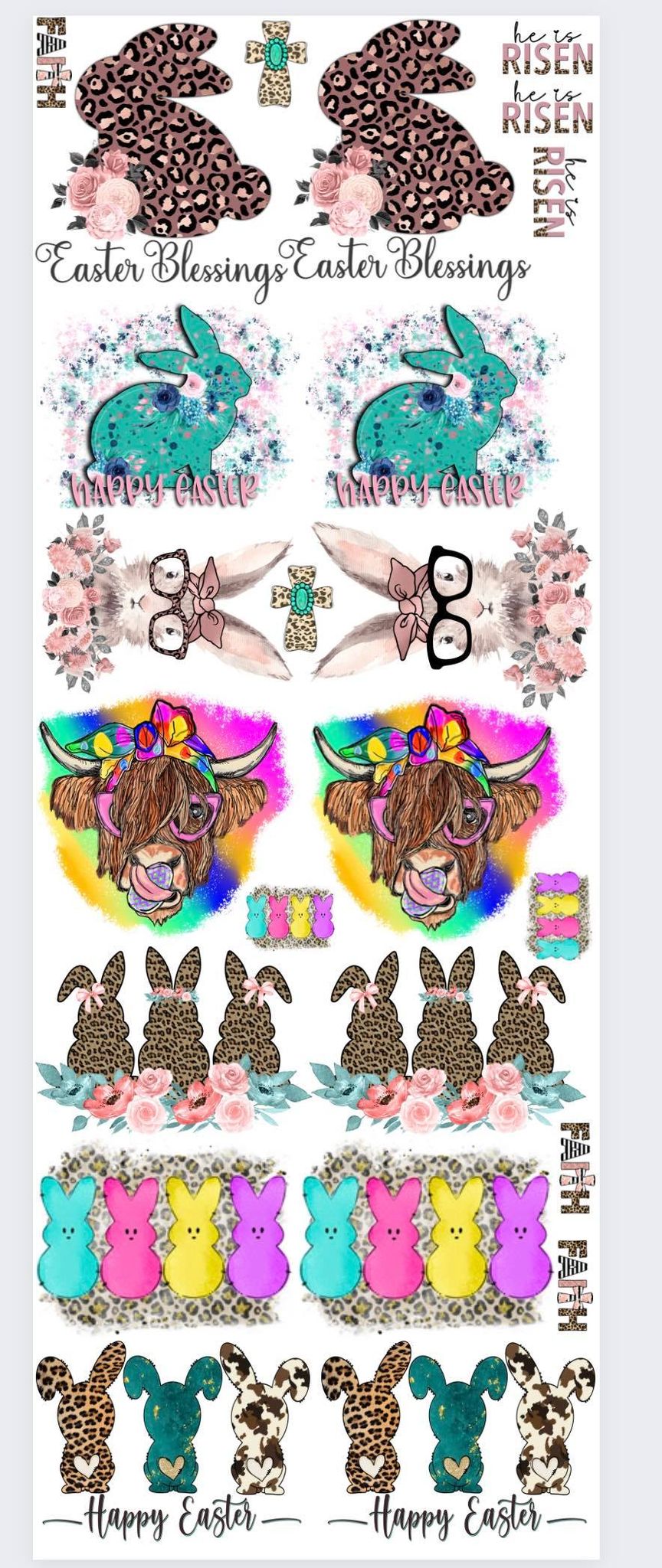 Easter Pre Loaded Gang Sheet (Bunnies)