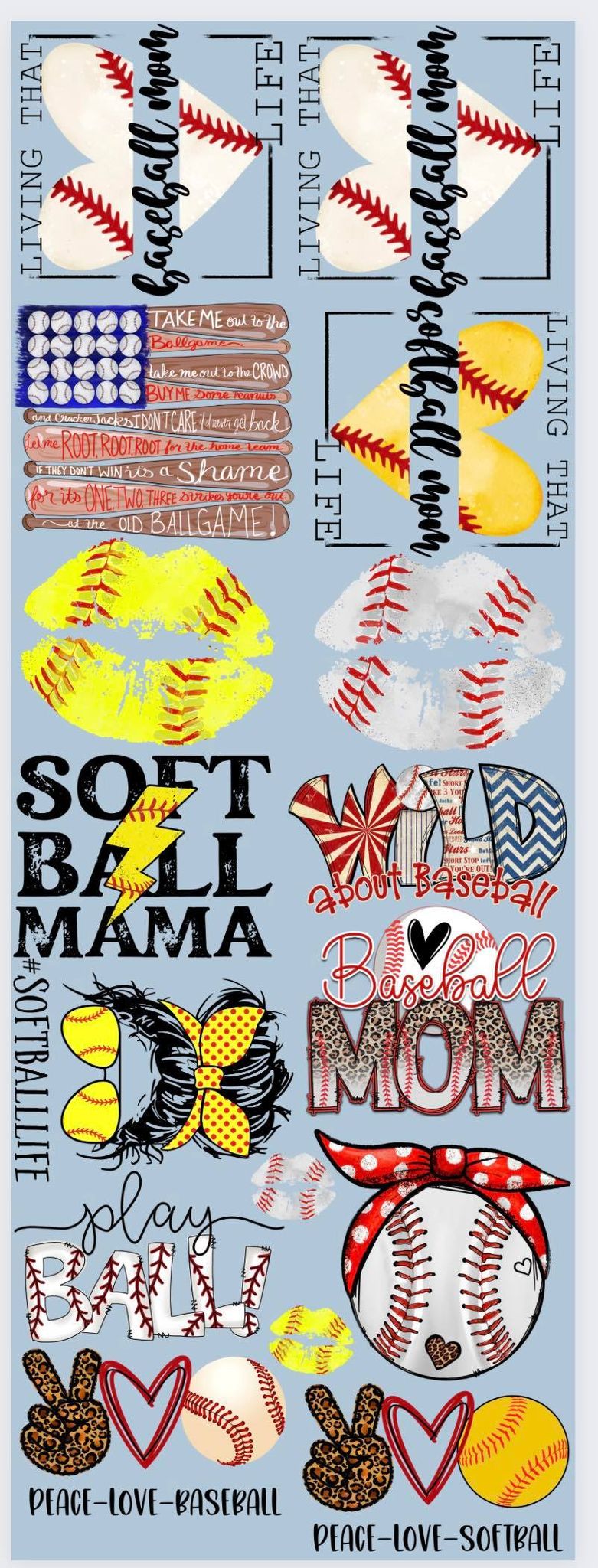 Pre Loaded Gang Sheet--Baseball & Softball